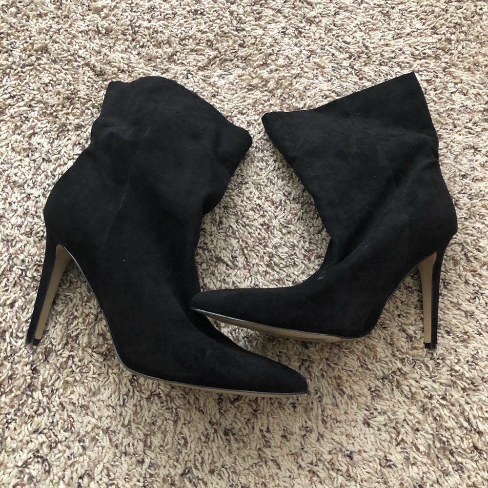 Black high heel booties